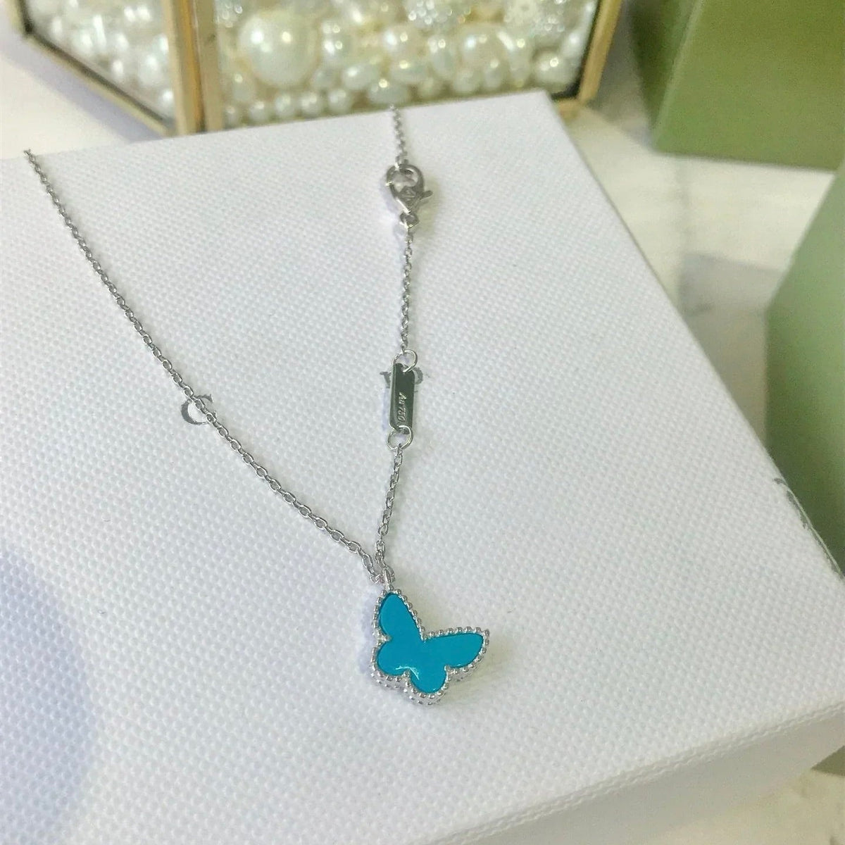 [Resenly Jewelry]バタフライ ターコイズ バタフライ ブレスレット シルバー