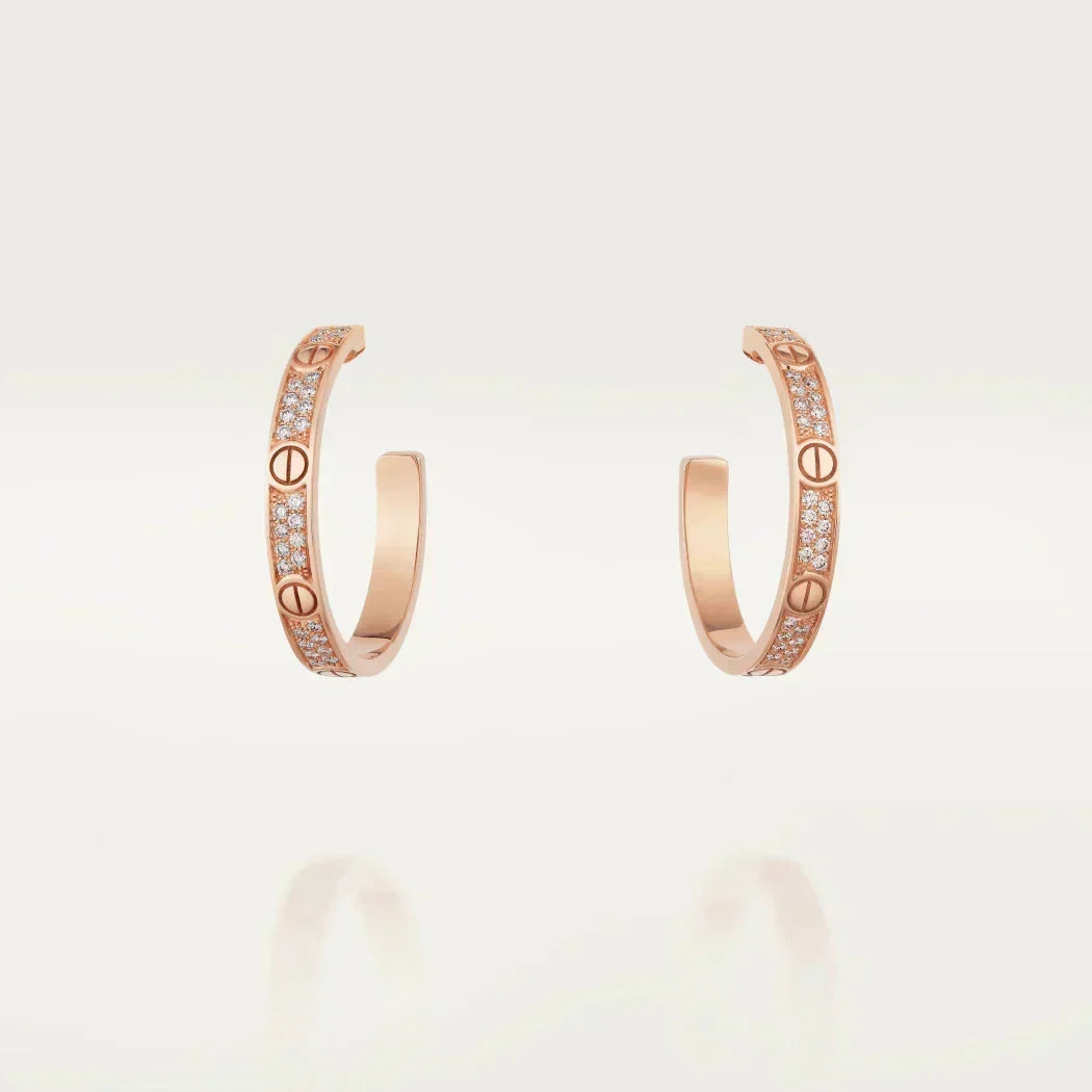 [Resenly Jewelry]LOVE EARRINGS 3.6MM DIAMOND PAVED