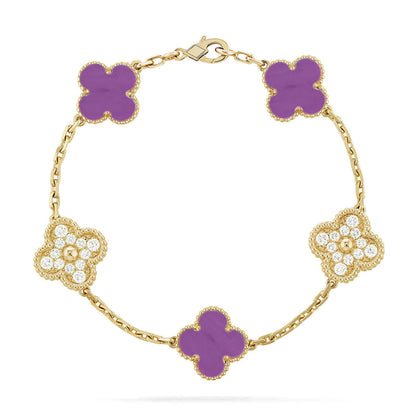 [Resenly Jewelry] CLOVER 5 MOTIF VIOLET BRACELET COLLECTION
