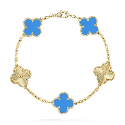 [Resenly Jewelry] クローバー 5モチーフ ブルーアゲート ブレスレット コレクション