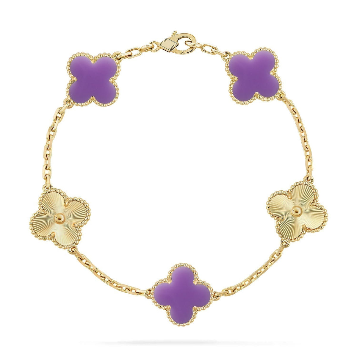 [Resenly Jewelry]CLOVER 5 MOTIF LIGHT PURPLE BRACELET COLLECTION