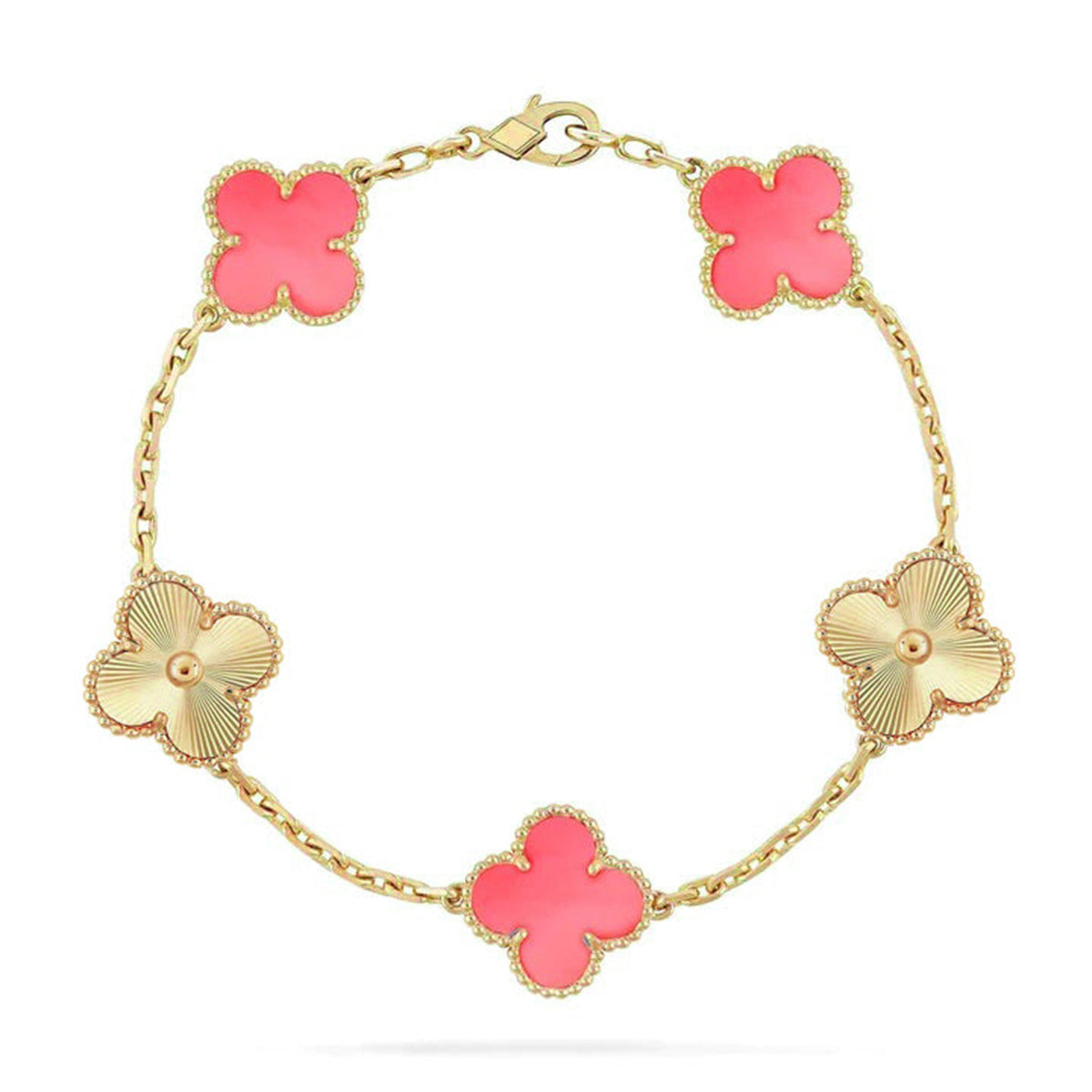 [Resenly Jewelry] クローバー 5モチーフ ピンクMOP ブレスレットコレクション