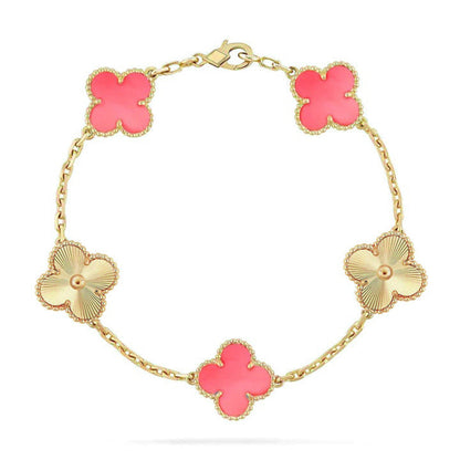 [Resenly Jewelry] クローバー 5モチーフ ピンクMOP ブレスレットコレクション