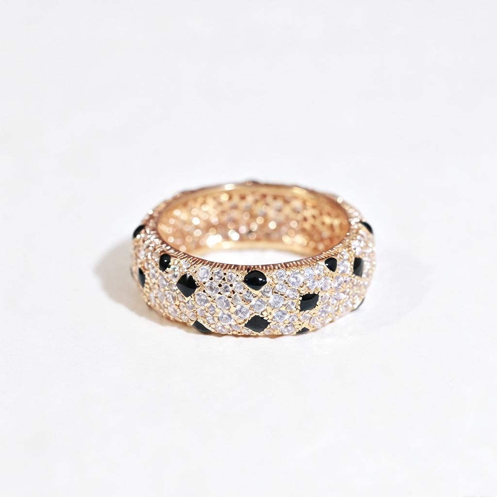 [Resenly Jewelry]PANTHERE SPOTTED FULL DIAMOND RING