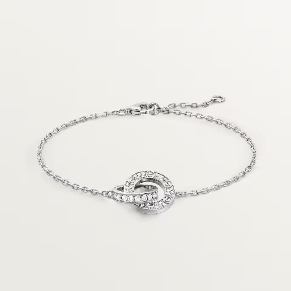 [Resenly Jewelry]LOVE DOUBLE RING FULL DIAMOND BRACELET