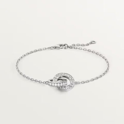 [Resenly Jewelry]LOVE DOUBLE RING FULL DIAMOND BRACELET