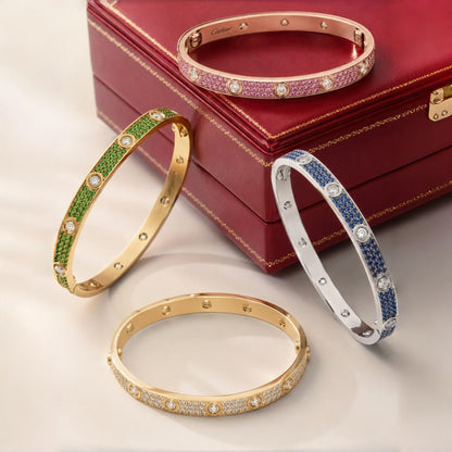 [Resenly Jewelry]2026 PAVE GEMSTONE LOVE BRACELET 6.1MM 10 DIAMONDS