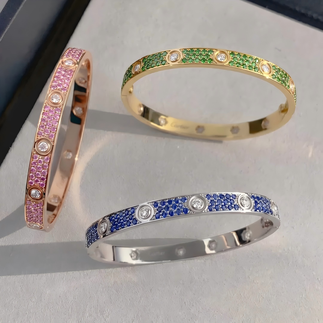 [Resenly Jewelry]2026 PAVE GEMSTONE LOVE BRACELET 6.1MM 10 DIAMONDS