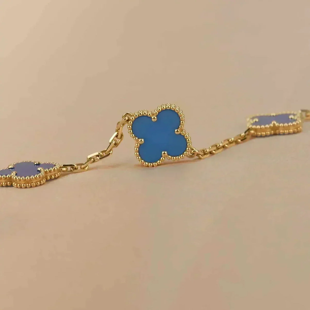 [Resenly Jewelry] クローバー 5モチーフ ブルーアゲート ブレスレット コレクション