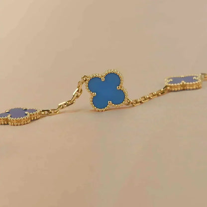[Resenly Jewelry] クローバー 5モチーフ ブルーアゲート ブレスレット コレクション