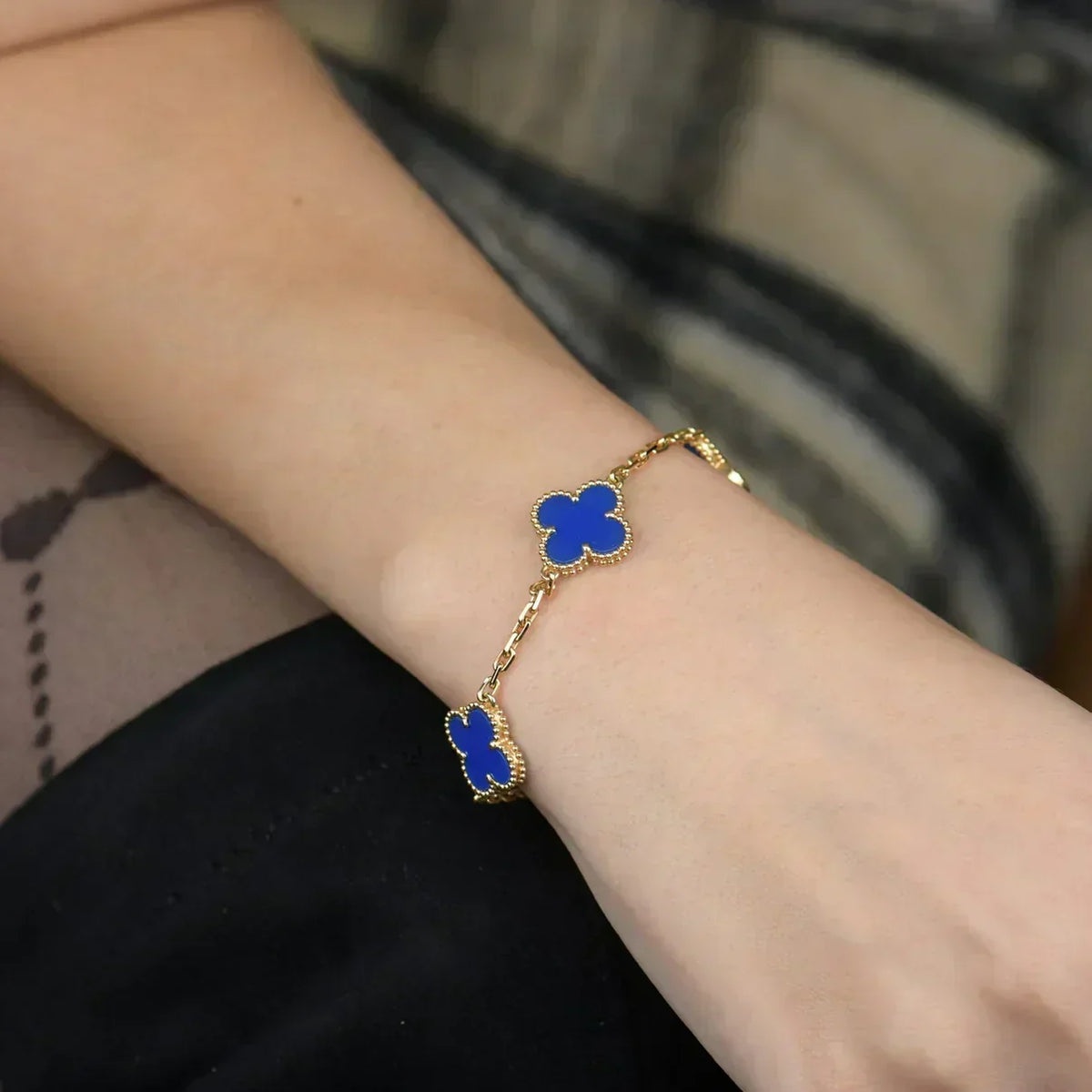[Resenly Jewelry] クローバー 5モチーフ ブルーアゲート ブレスレット コレクション
