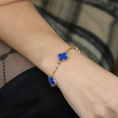 [Resenly Jewelry] クローバー 5モチーフ ブルーアゲート ブレスレット コレクション