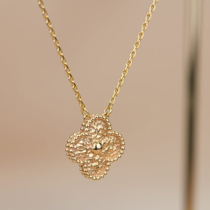 [Resenly Jewelry]CLOVER 15MM  BRONZING NECKLACE
