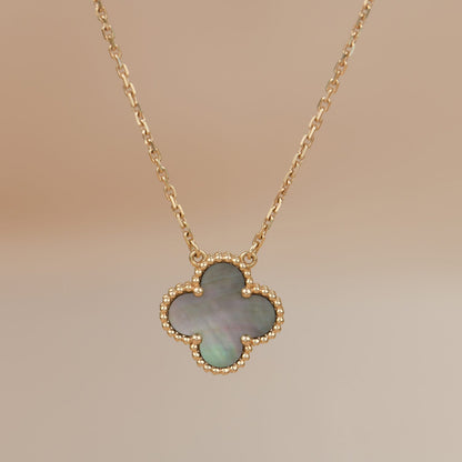 [Resenly Jewelry]CLOVER 15MM グレーマザーオブパールネックレス