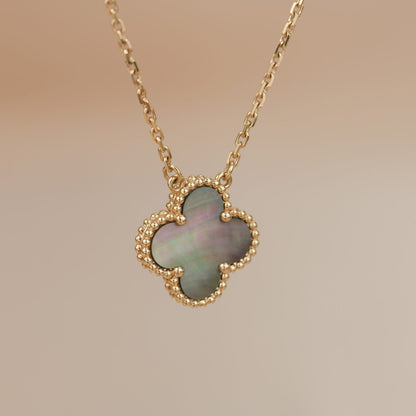 [Resenly Jewelry]CLOVER 15MM グレーマザーオブパールネックレス