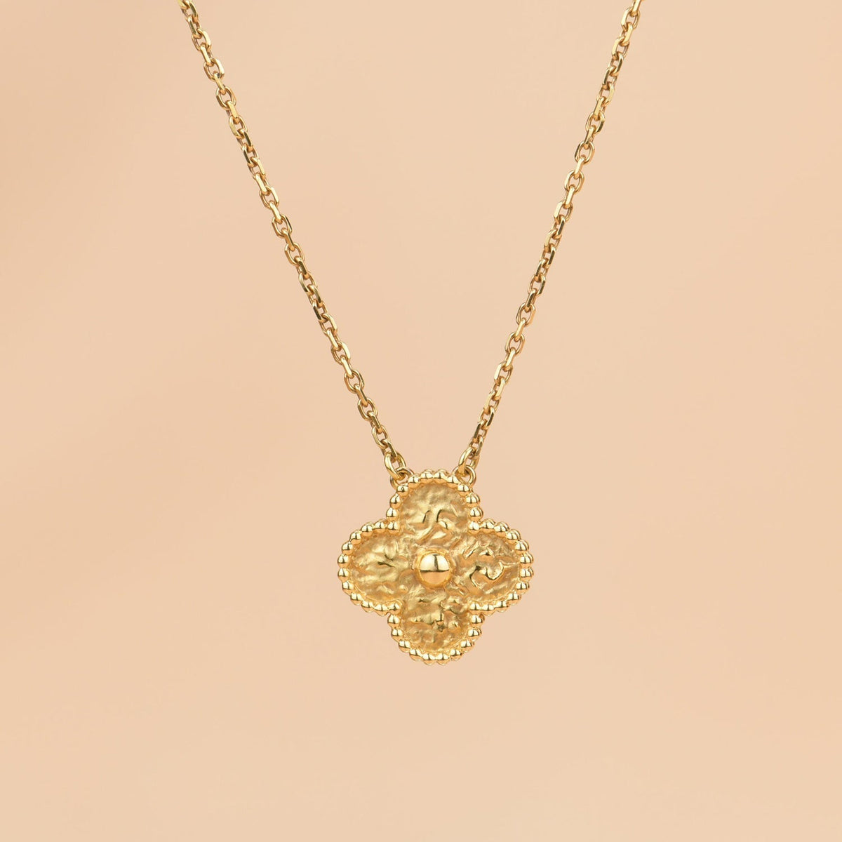 [Resenly Jewelry]CLOVER 15MM  BRONZING NECKLACE
