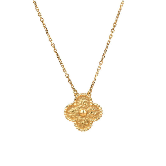 [Resenly Jewelry]CLOVER 15MM  BRONZING NECKLACE