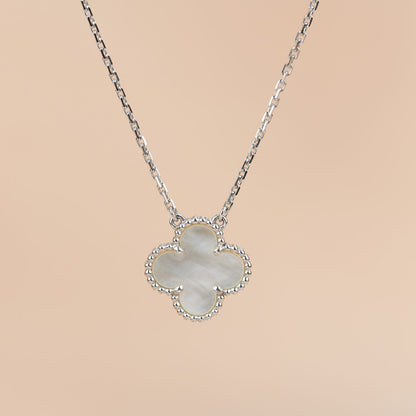 [Resenly Jewelry]クローバー 15MM ホワイトマザーオブパール シルバー