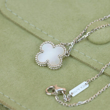 [Resenly Jewelry]クローバー 15MM ホワイトマザーオブパール シルバー