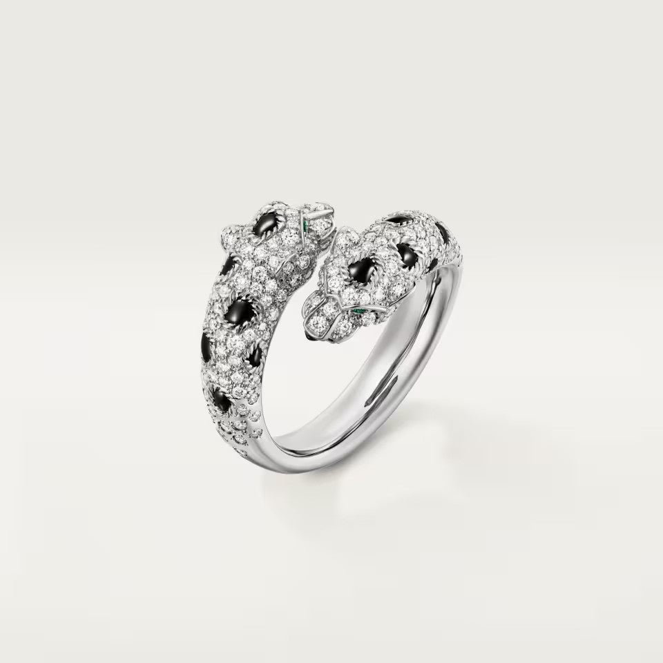 [Resenly Jewelry]PANTHERE DOUBLE HEADED FULL DIAMOND  RING