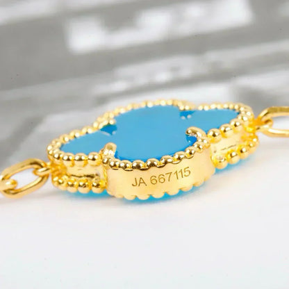 [Resenly Jewelry] CLOVER 5 MOTIF TURQUOISE BRACELET COLLECTION