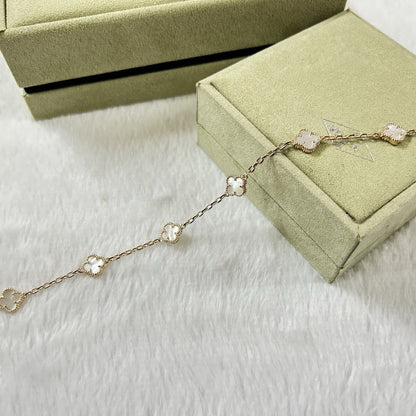 [Resenly Jewelry]CLOVER 6 MOTIF WHITE MOP BRACELET