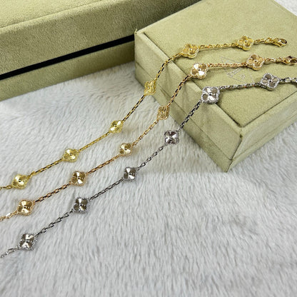 [Resenly Jewelry]クローバー 6モチーフ ダイヤモンドブレスレット