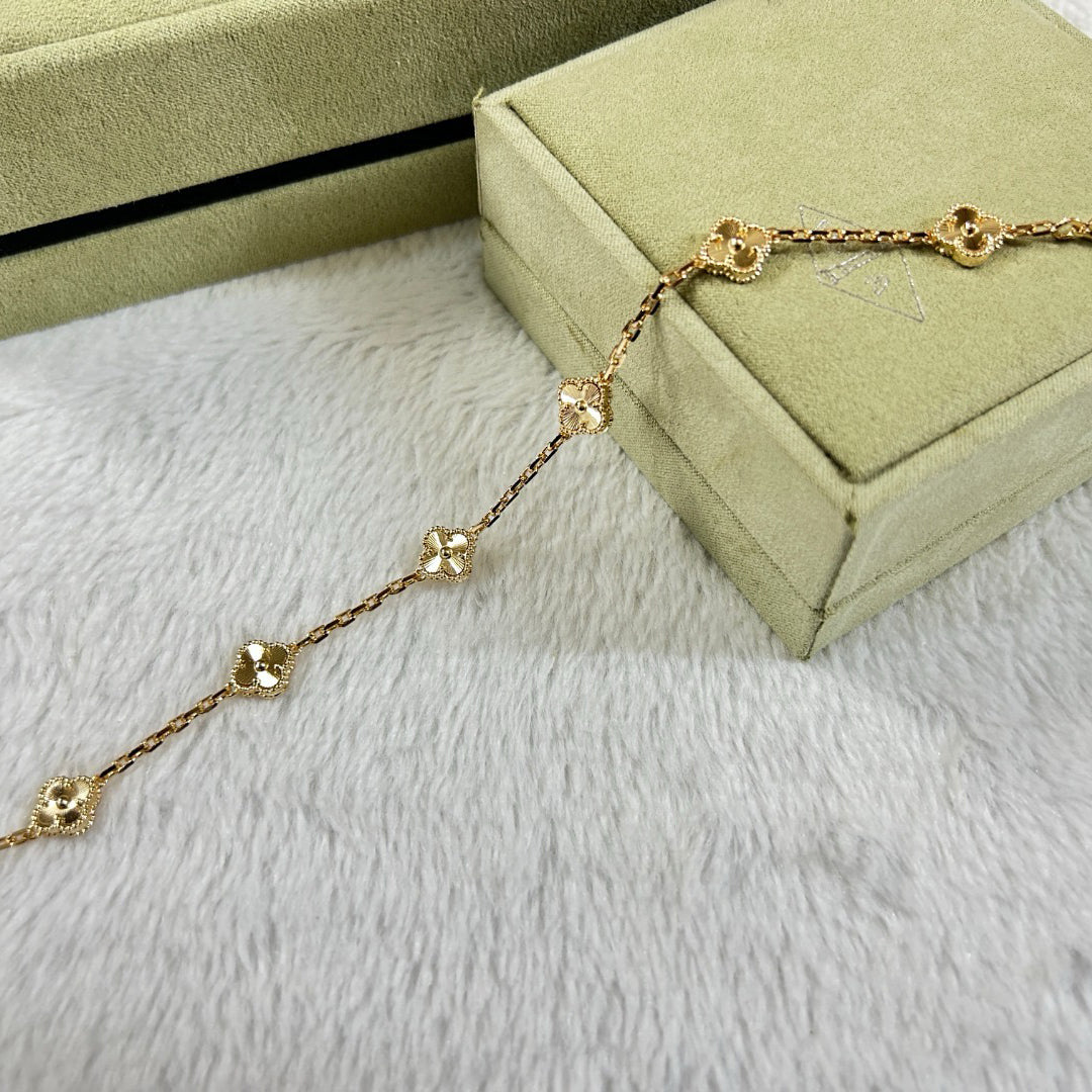 [Resenly Jewelry]クローバー 6モチーフ ダイヤモンドブレスレット