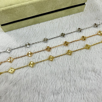 [Resenly Jewelry]クローバー 6モチーフ ダイヤモンドブレスレット