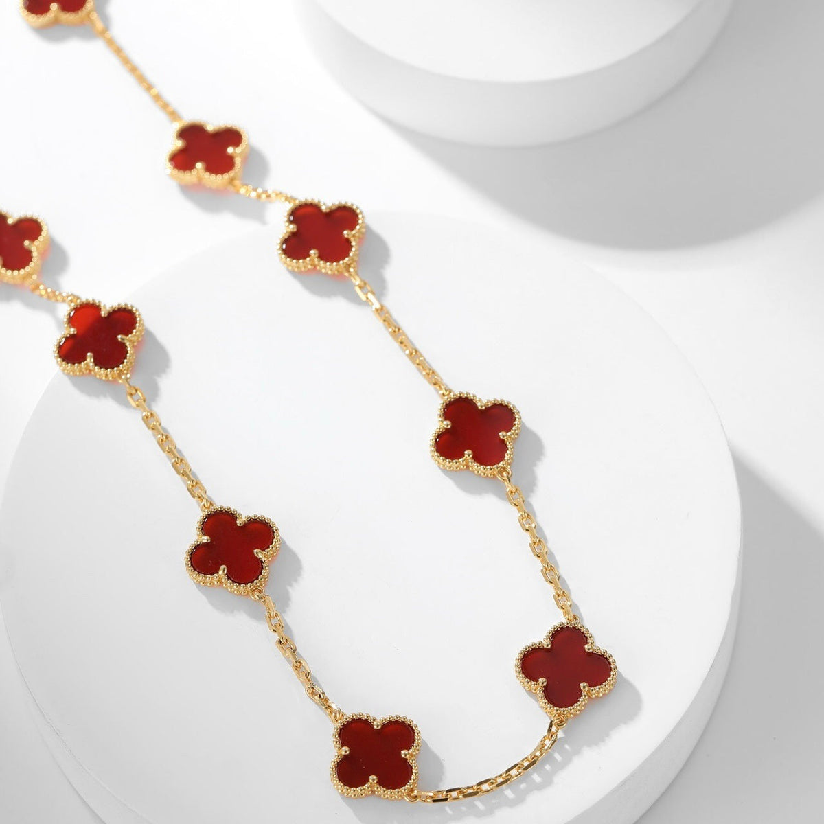 {
  "Resenly Jewelry": "Resenly Jewelry",
  "CLOVER 10 MOTIFS CARNELIAN NECKLACE": "クローバー 10モチーフ カーネリアン ネックレス"
}