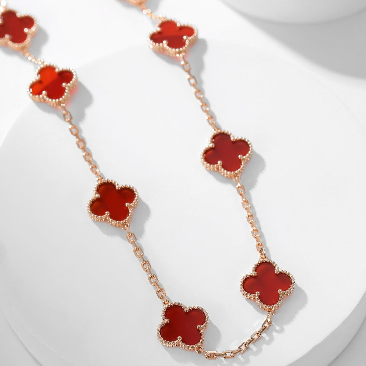 {
  "Resenly Jewelry": "Resenly Jewelry",
  "CLOVER 10 MOTIFS CARNELIAN NECKLACE": "クローバー 10モチーフ カーネリアン ネックレス"
}