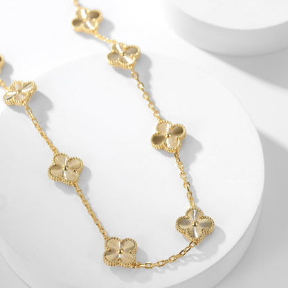 [Resenly Jewelry]CLOVER 10 MOTIFS LASER NECKLACE