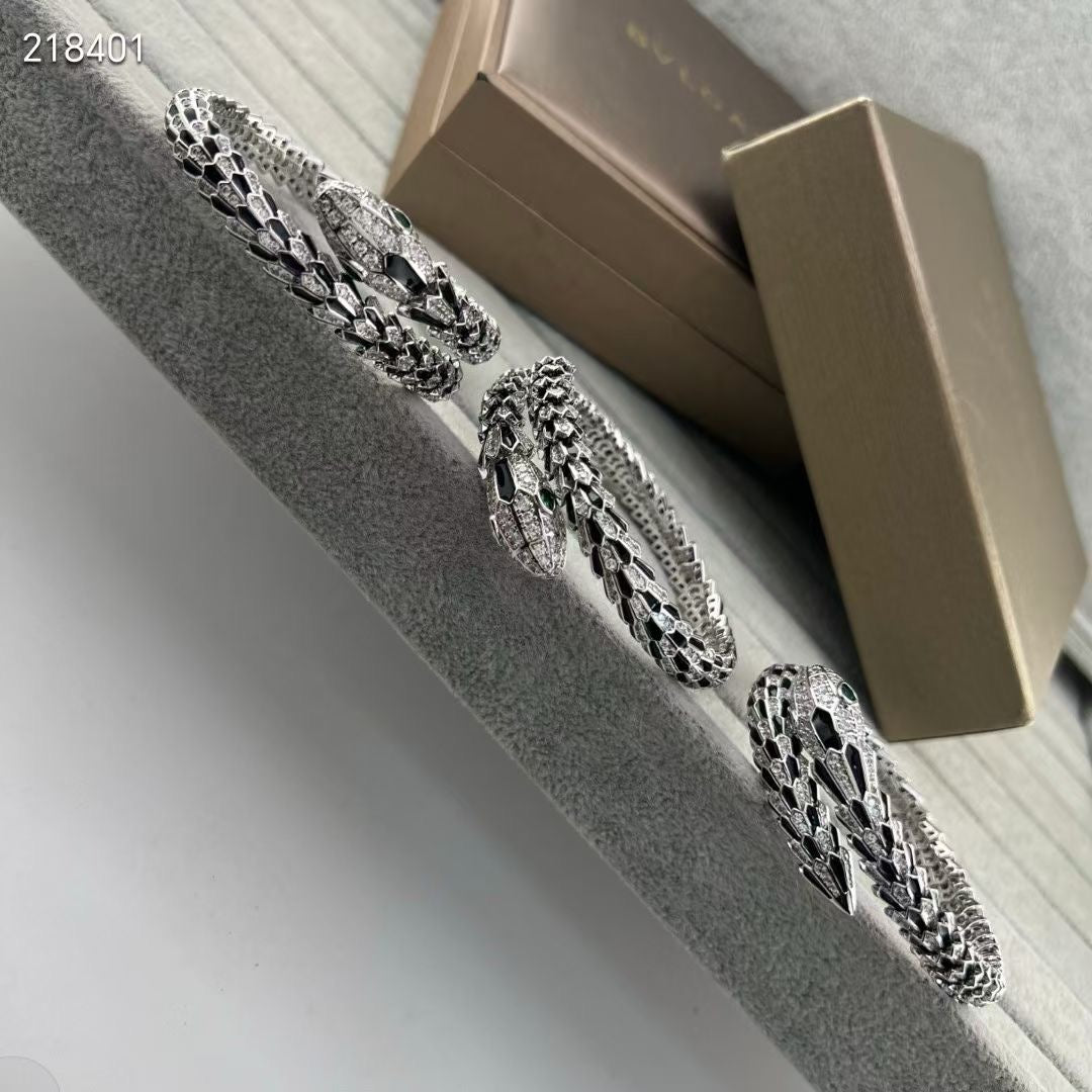[Resenly Jewelry】NEW OBSIDIAN & DIAMOND SERPENT BRACELET