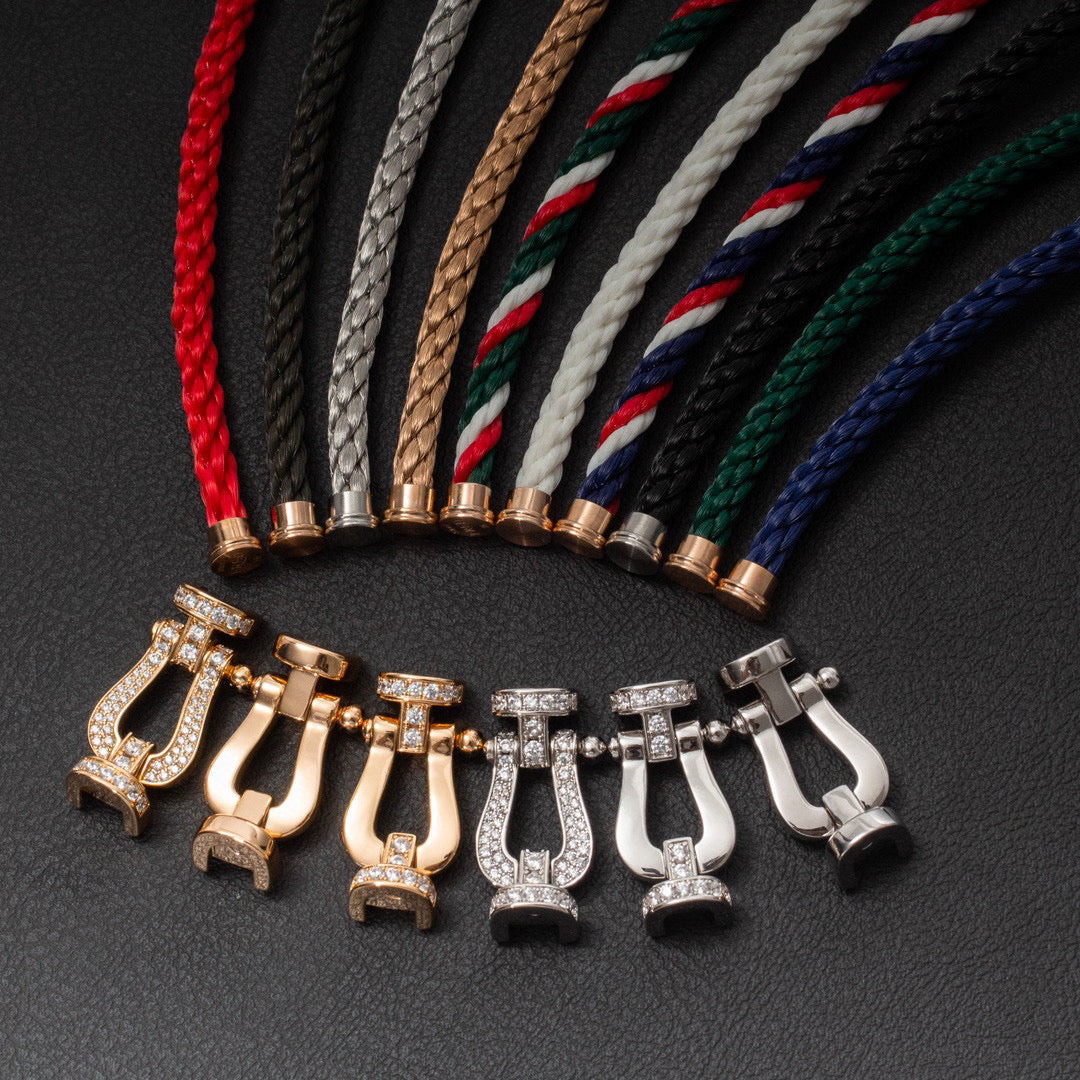 [Resenly Jewelry]FORCE LARGE HORSESHOE HALF DIAMOND BRACELET ROSE GOLD