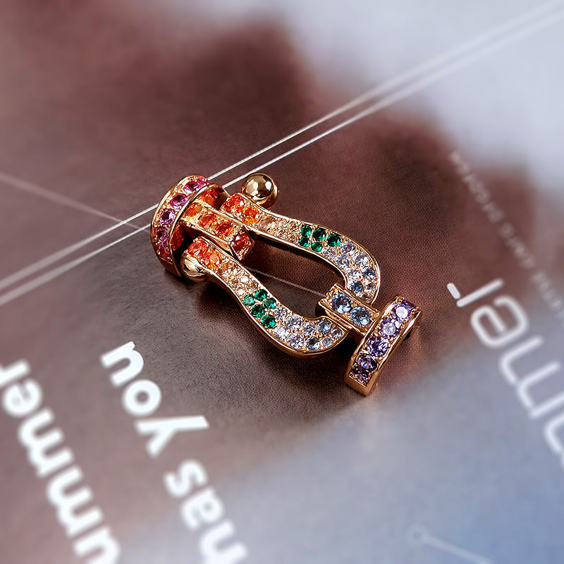 [Resenly Jewelry]FORCE LARGE HORSESHOE  COLORED DIAMOND BRACELET ROSE GOLD