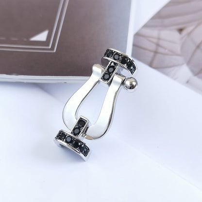 [Resenly Jewelry]FORCE LARGE HORSESHOE BLACK DIAMOND BRACELET SILVER