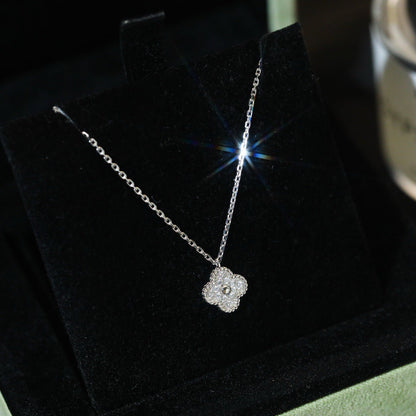 [Resenly Jewelry]CLOVER MINI 9.5MM PENDANT DIAMOND NECKLACE