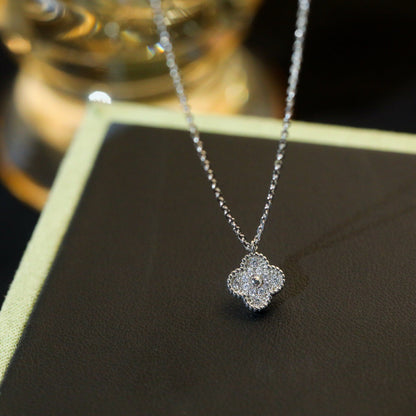 [Resenly Jewelry]CLOVER MINI 9.5MM PENDANT DIAMOND NECKLACE