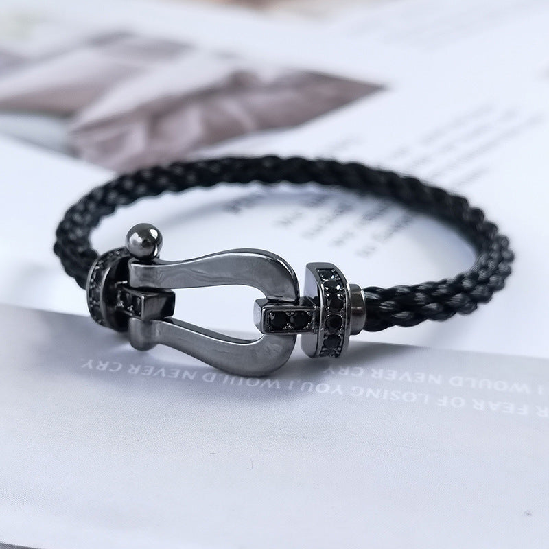 [Resenly Jewelry]FORCE LARGE SERIES HORSESHOE BLACK SAMURAI BRACELET
