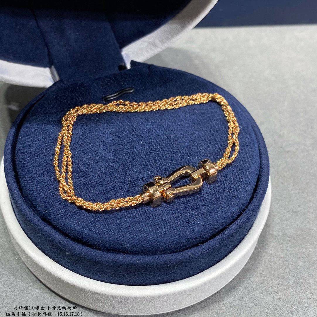 [Resenly Jewelry]FORCE SMALL HORSESHOE  DIAMOND CHAIN ROPE BRACELET