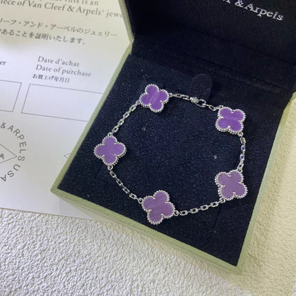 [Resenly Jewelry] CLOVER 5 MOTIF VIOLET BRACELET COLLECTION