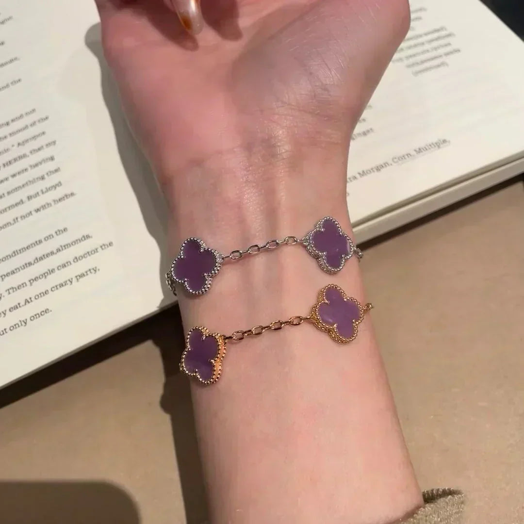 [Resenly Jewelry] CLOVER 5 MOTIF VIOLET BRACELET COLLECTION