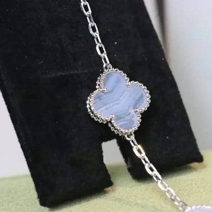 [Resenly Jewelry] クローバー 5モチーフ パープルカルセドニー ブレスレット コレクション