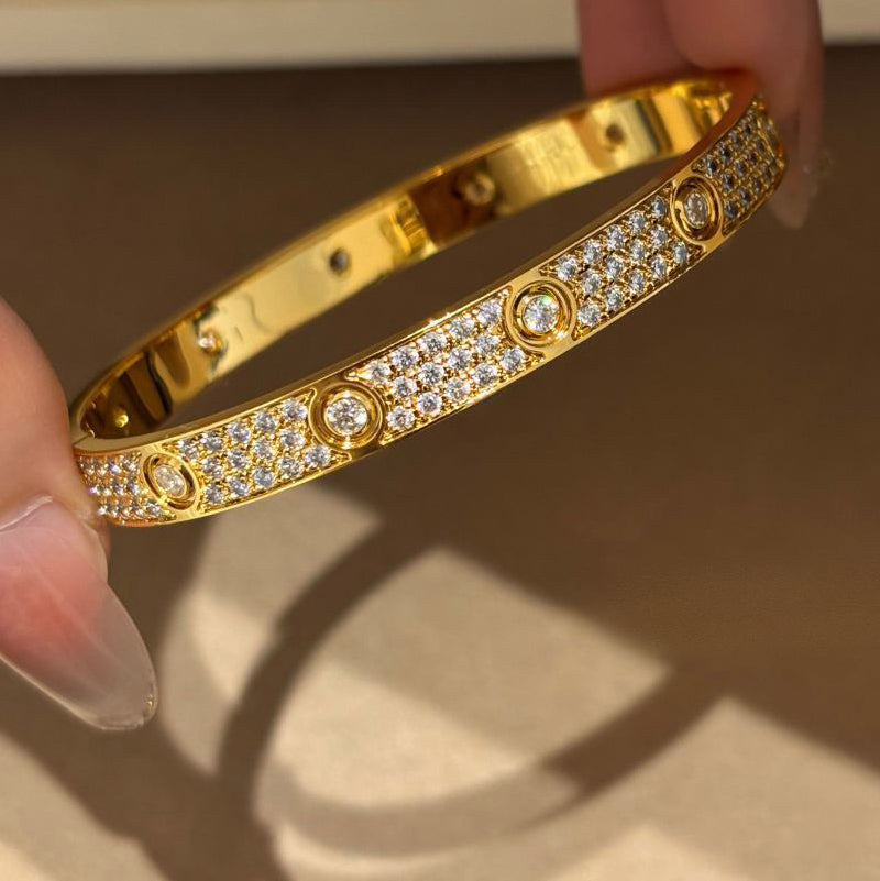 [Resenly Jewelry]LOVE BRACELET 6.1MM DIAMOND-PAVED 10 BIG DIAMONDS