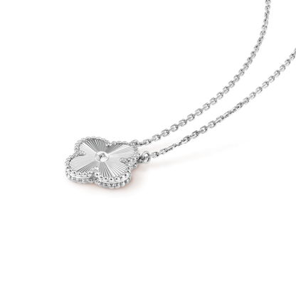 [Resenly Jewelry]CLOVER 15MM LASER NECKLACE SILVER