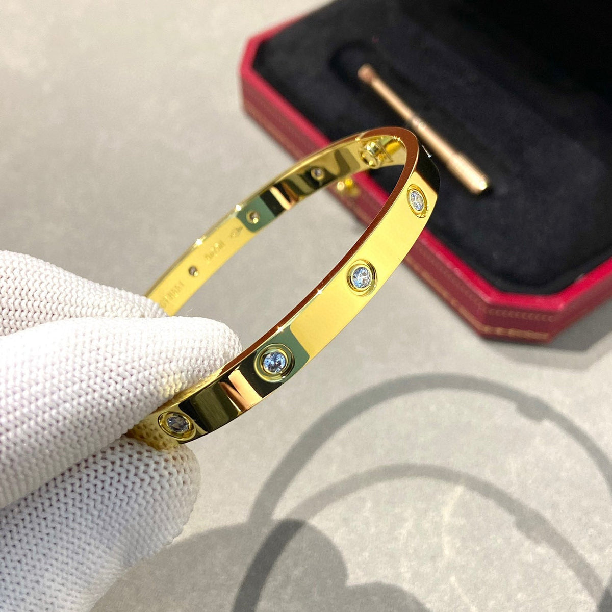 [Resenly Jewelry] LOVEブレスレット 6.1mm ダイヤモンド10石