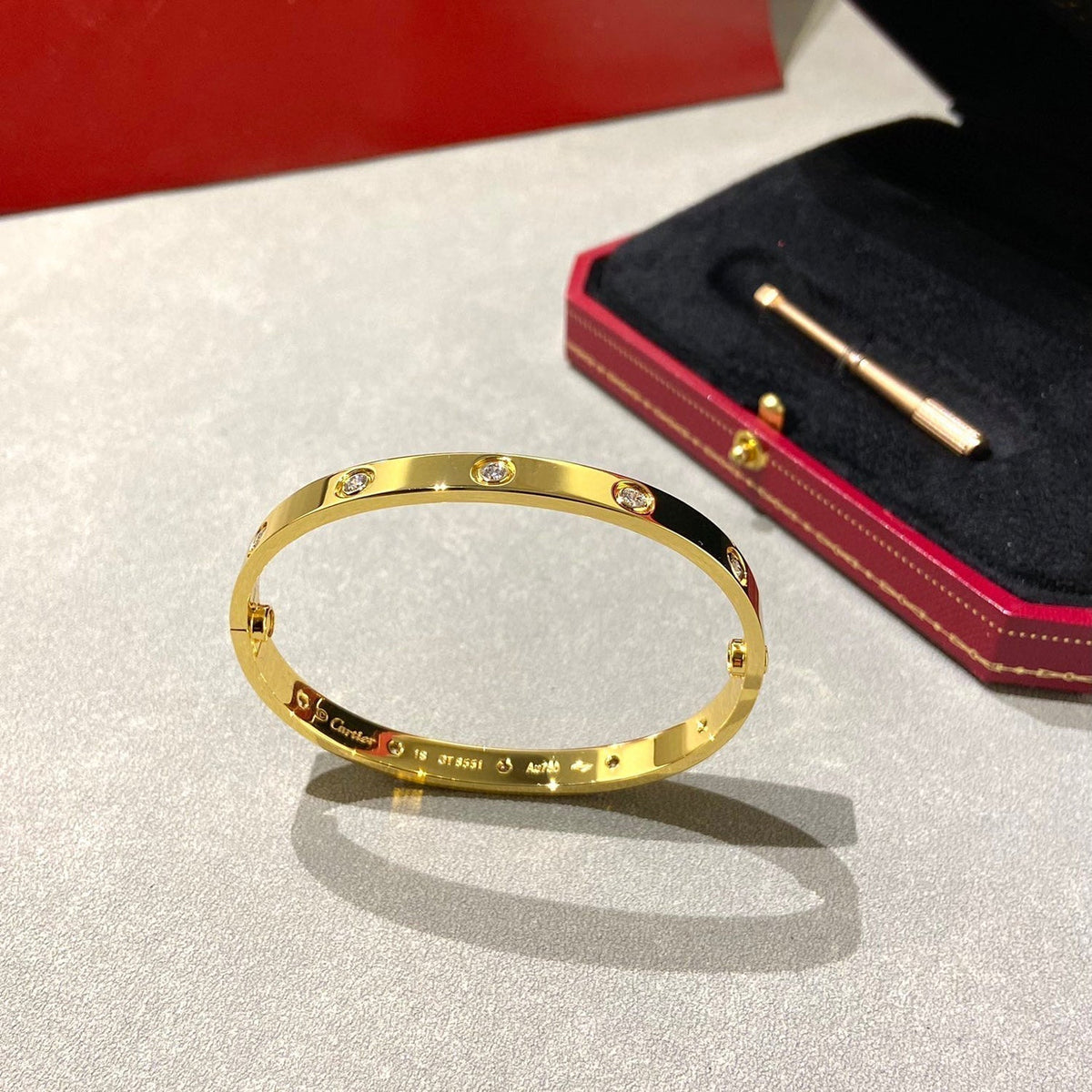 [Resenly Jewelry] LOVEブレスレット 6.1mm ダイヤモンド10石