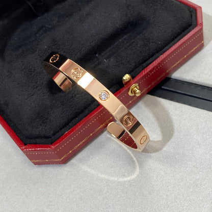 [Resenly Jewelry]LOVE BRACELET 6.1MM 1 DIAMOND OPEN CUFF
