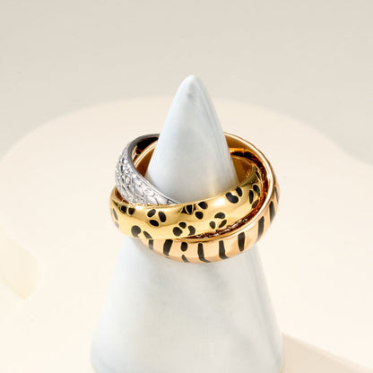 [Resenly Jewelry] トリニティリング レオパードプリント