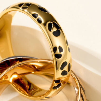 [Resenly Jewelry] トリニティリング レオパードプリント